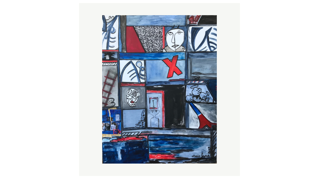 CE QUI RESTE À LA FIN - Acrylique sur toile - 150cm x 100cm - 2017 Danie Faurie artiste du FLAC (Forum Lotois d’Art Contemporain)