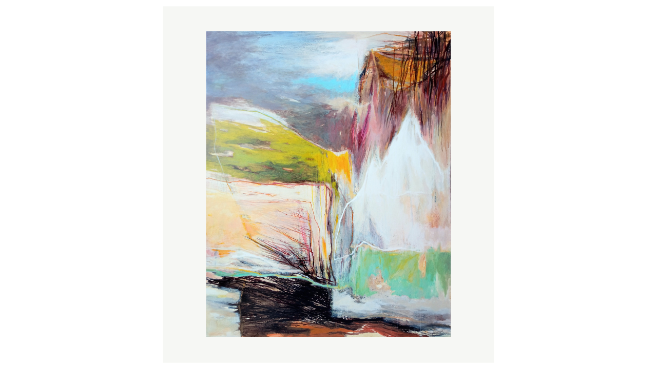 LE SOL TREMBLE SOUS L'IMMOBILE - Acryliques sur toile - 120cm x 150cm Franck Poulain artiste du FLAC (Forum Lotois d’Art Contemporain)