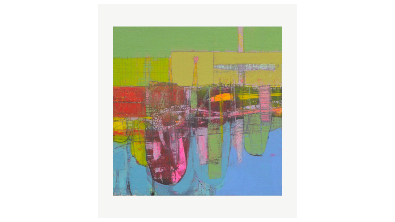 AFRICAN DELTA - Techniques mixtes sur mdf - 35cm x 35cm Kate Wickham artiste du FLAC (Forum Lotois d’Art Contemporain)