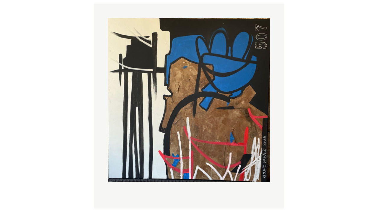 LA PATIENCE DES TRACES - Technique mixte - 80cm x 80 cm Danie Faurie artiste du FLAC (Forum Lotois d’Art Contemporain)