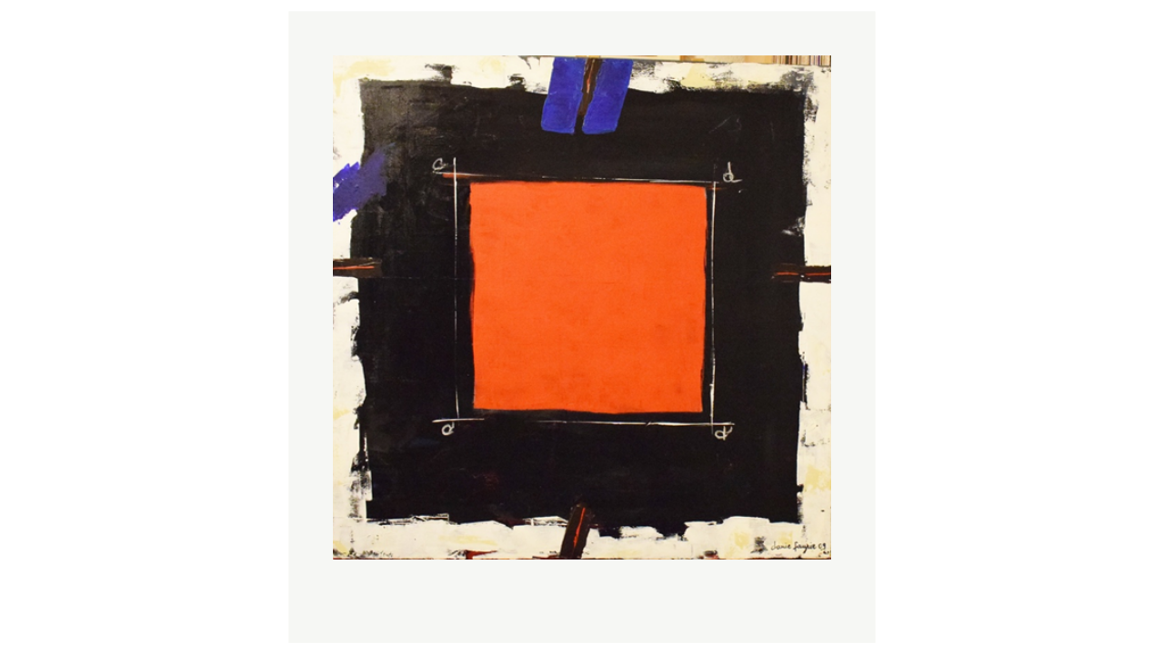 ÉQUILIBRE ROUGE - Technique mixte sur toile - 100cm x 100cm - 2009 Danie Faurie artiste du FLAC (Forum Lotois d’Art Contemporain)