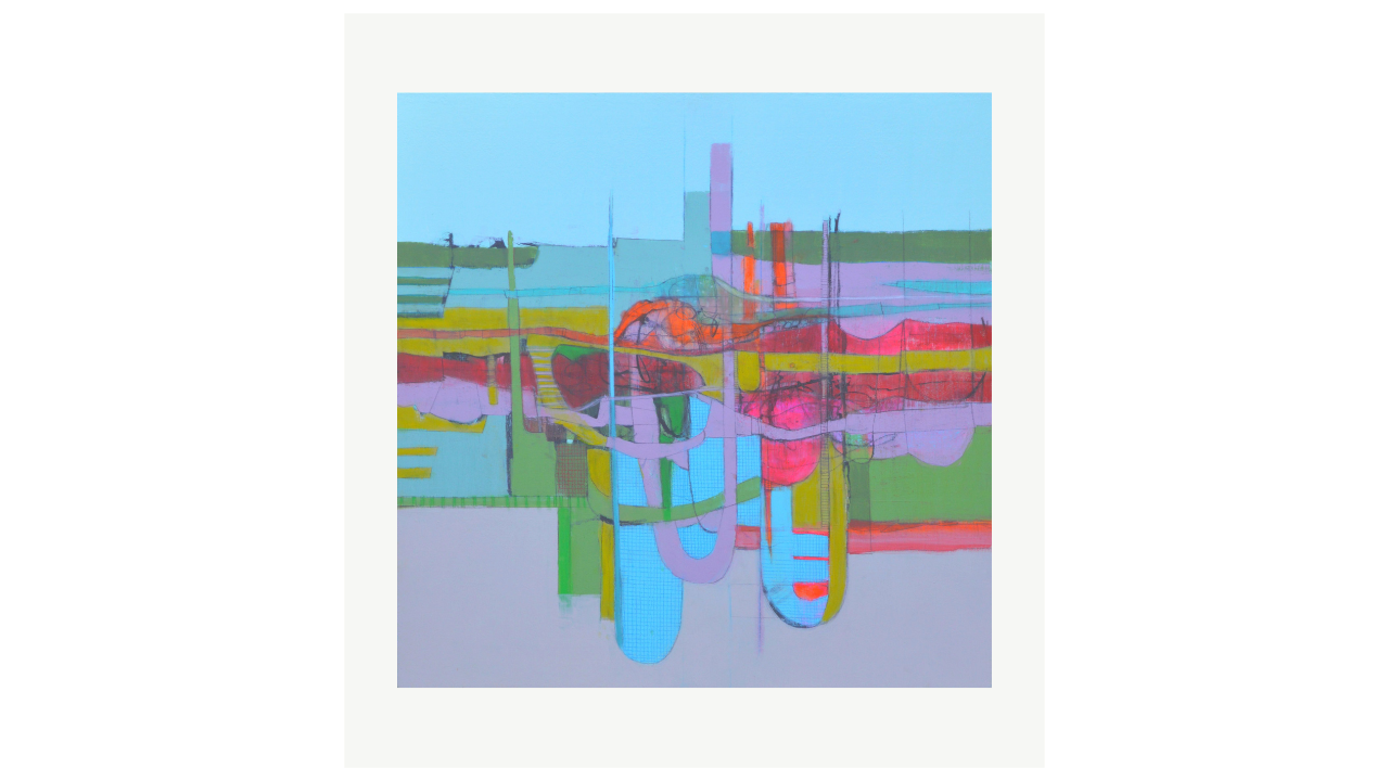 LAND, MATERIAL, MEMORY - Techniques mixtes sur mdf - 75cm x 75cm Kate Wickham artiste du FLAC (Forum Lotois d’Art Contemporain)