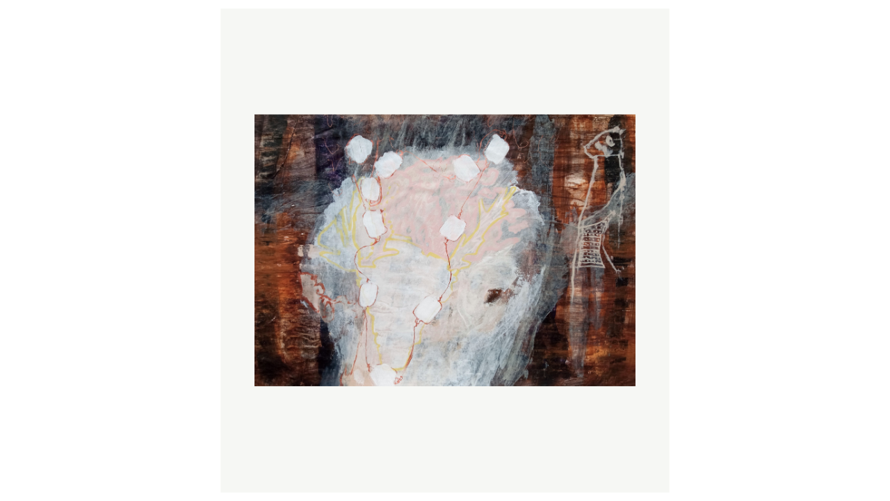 COLLIER DE CERF - Techniques mixtes sur papier - 60cm x 42cm Florence Prêleur artiste du FLAC (Forum Lotois d’Art Contemporain)