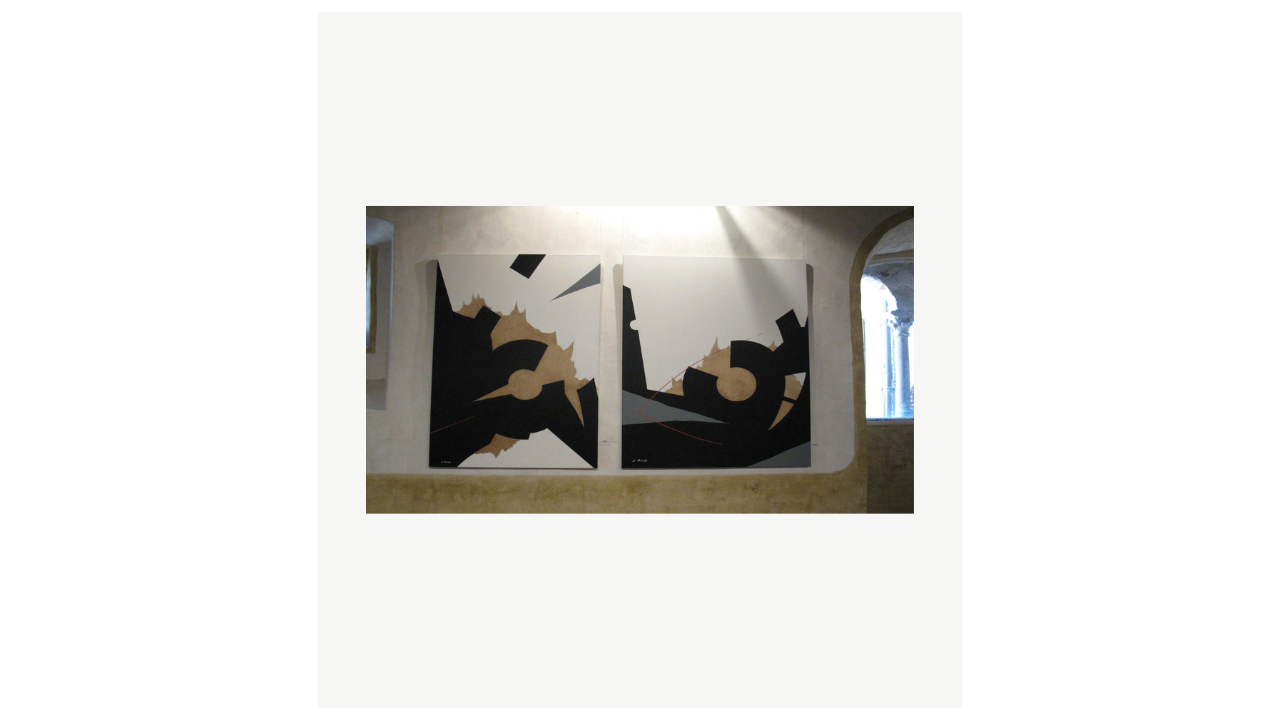 ENGRENAGE - Acrylique et goudron - 200cm x 280cm Jacques Rival artiste du FLAC (Forum Lotois d’Art Contemporain)