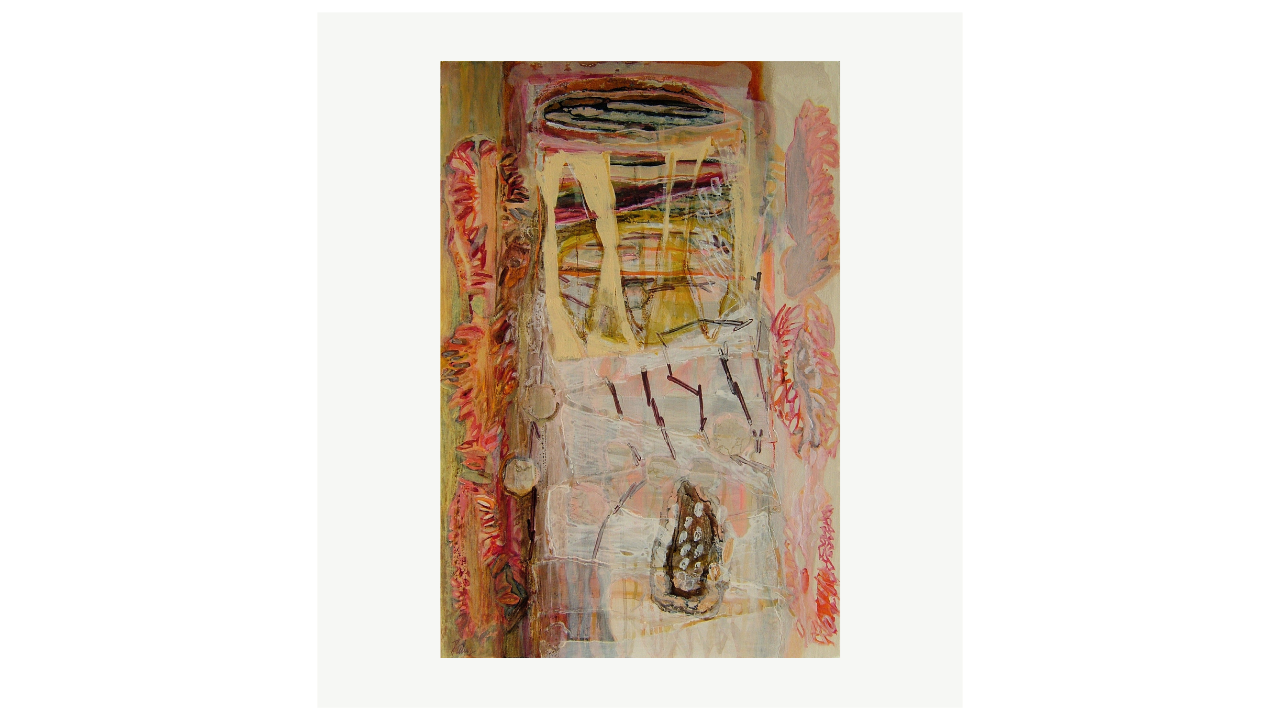 SÉRIE GRANDS MELONS - Techniques mixtes sur Vélin marouflé sur toile - 52cm x 80cm Florence Prêleur artiste du FLAC (Forum Lotois d’Art Contemporain)