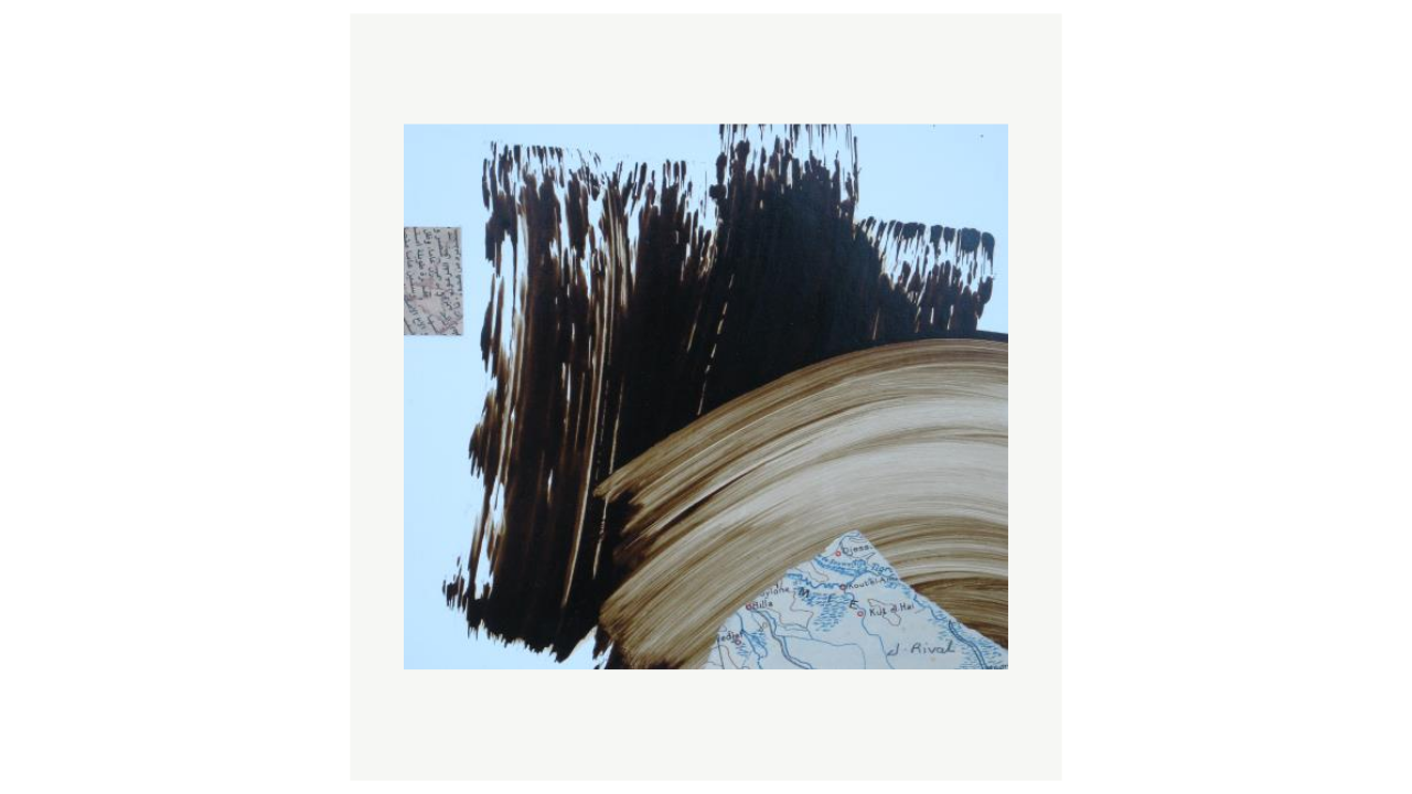 MOUVANCE - Goudron et collage - 20cm x 20cm Jacques Rival artiste du FLAC (Forum Lotois d’Art Contemporain)