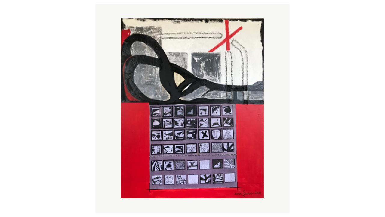 CONFINEMENT I - Repli sur soi - Technique mixte - 100cm x 80cm - 2020 Danie Faurie artiste du FLAC (Forum Lotois d’Art Contemporain)