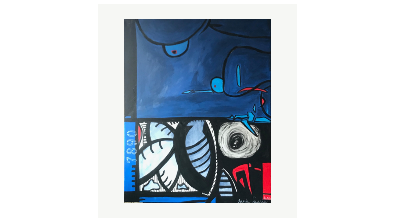 LES OCÉANS PERDUS 3 - Acrylique/toile - 100cm x 80cm - 2023 Danie Faurie artiste du FLAC (Forum Lotois d’Art Contemporain)