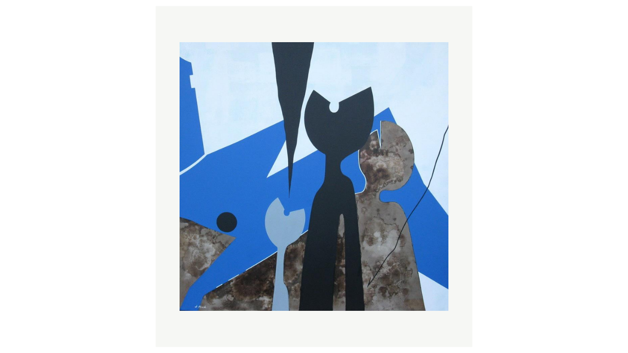 LA FAMILLE - Acrylique - 100cm x 100cm Jacques Rival artiste du FLAC (Forum Lotois d’Art Contemporain)