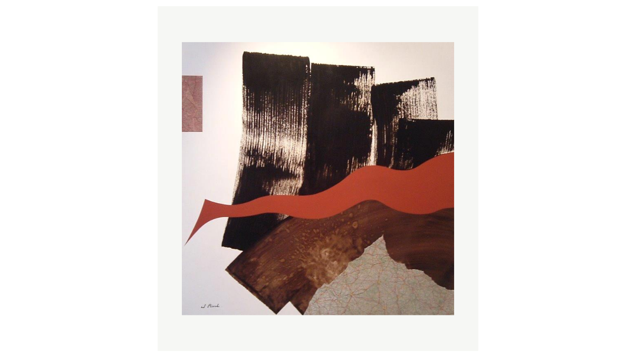 VOYAGE - Goudron, acrylique et collage - 100cm x 100cm Jacques Rival artiste du FLAC (Forum Lotois d’Art Contemporain)