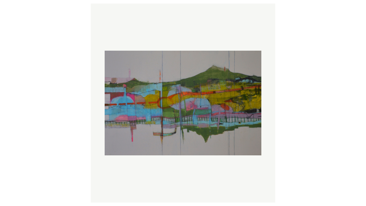 REFLECTED LIGHT - Techniques mixtes sur mdf - 65cm x 96cm Kate Wickham artiste du FLAC (Forum Lotois d’Art Contemporain)